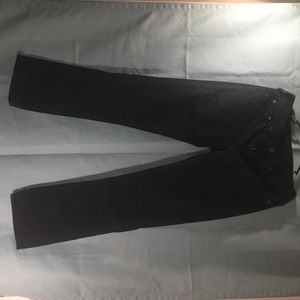 Black straight leg trousers